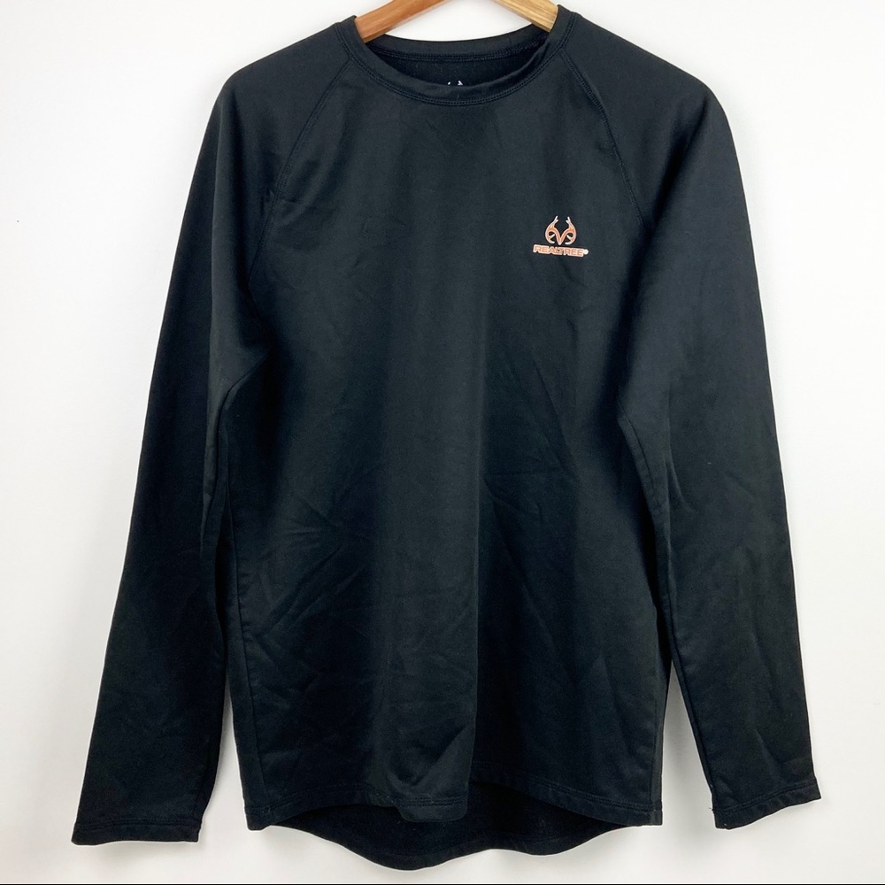 Realtree Pullover Crewneck Sweater Black Small Logo Men's Size Medium Polyester